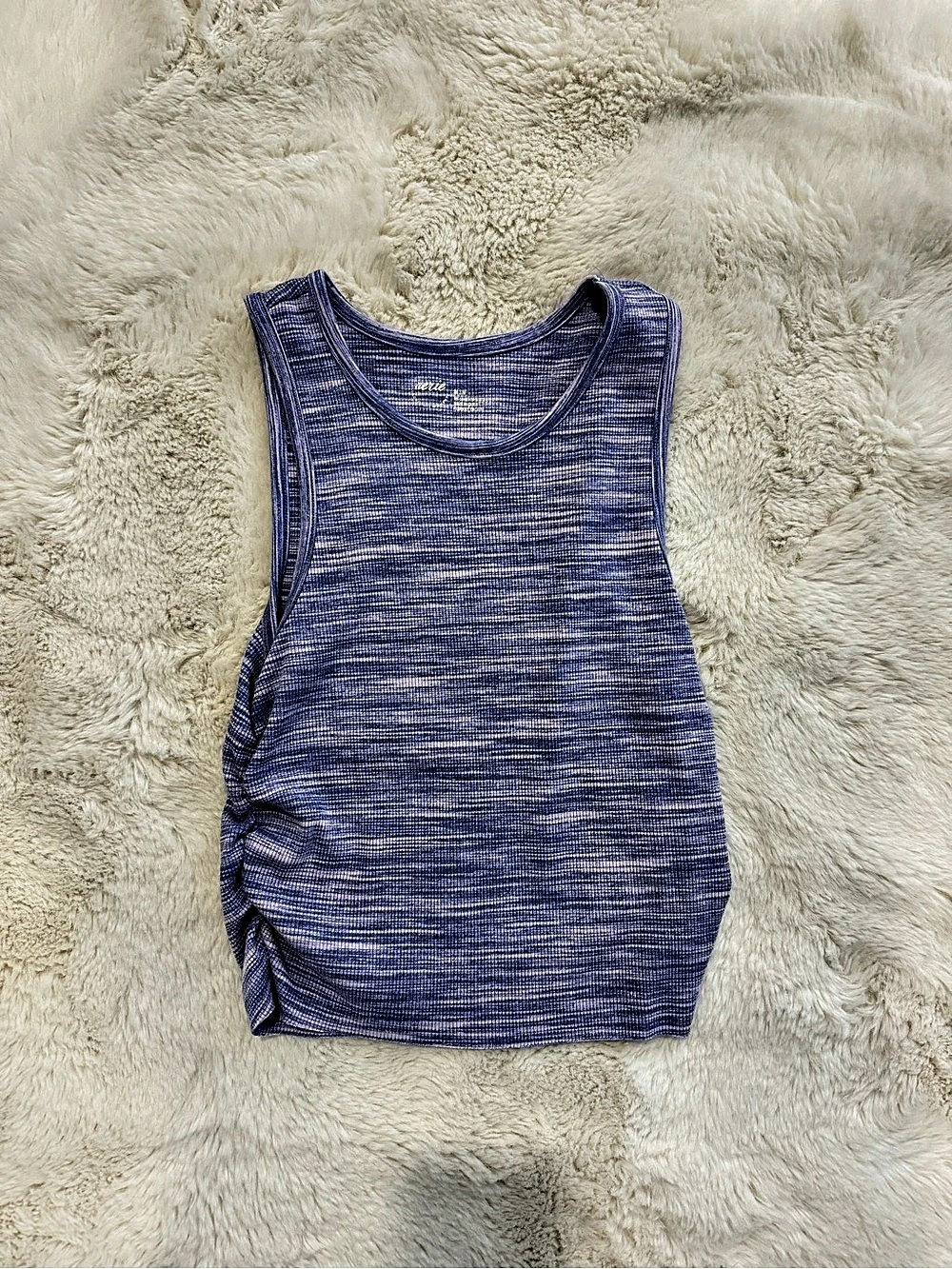 Aerie Rouchy Rib Tank Top Women's Ruched Tank Top Blue & Pink Medium